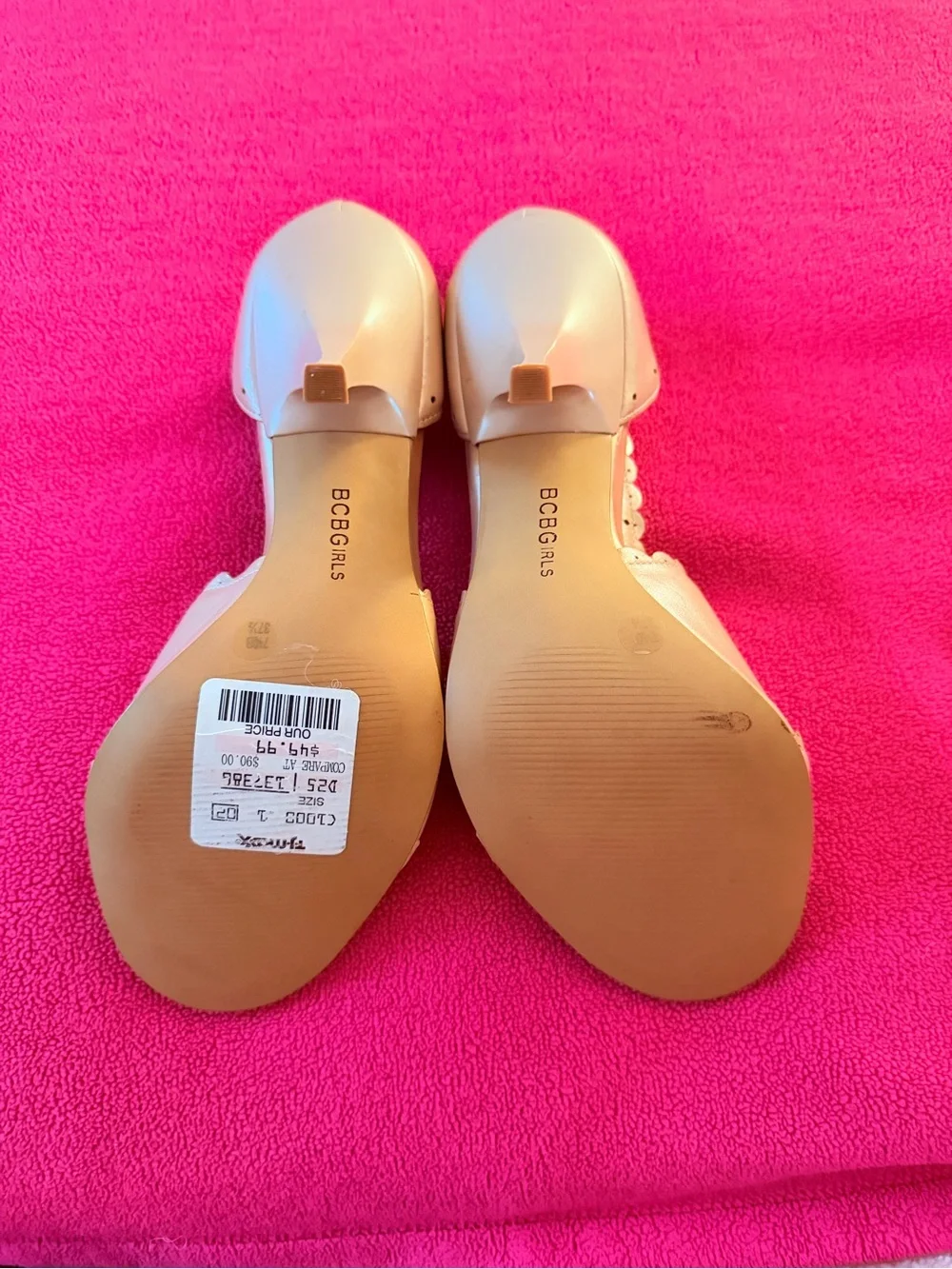 BCBGirls beige peep